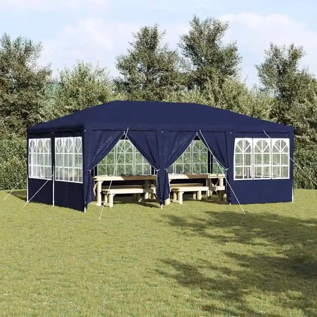 Tenda Party vidaXL Blu in Polietilene L/P/H: 600 x 400 x 266 cm