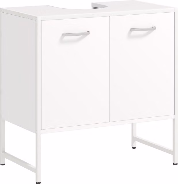 Mobile bagno sotto lavabo HOMCOM bianco con 2 ante soft close e ripiano regolabile