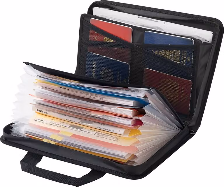 Borsa ignifuga per documenti, 1000 Borsa ignifuga e impermeabile con isolamento termico, organizer portatile multistrato per archiviazione sicura dei documenti, da usare a casa, in ufficio o in viaggio, per passaporti, documenti importanti, fascicoli