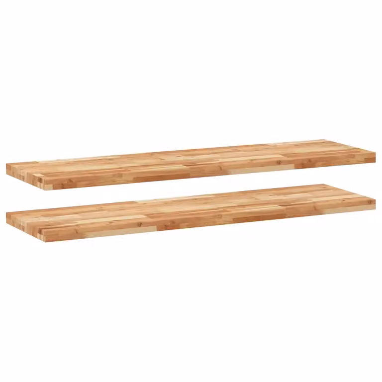 Set di 2 mensole da parete VIDAXL in legno di acacia marrone con finitura a olio, L 140 x P 40 x H 4 cm