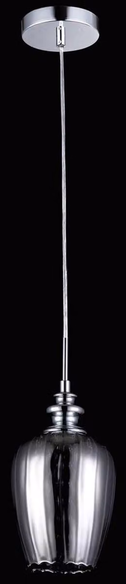 Lampada a sospensione Casa Padrino dal design moderno, con vetro colorato grigio-argento, diametro 14 cm, e decorazioni in cristallo