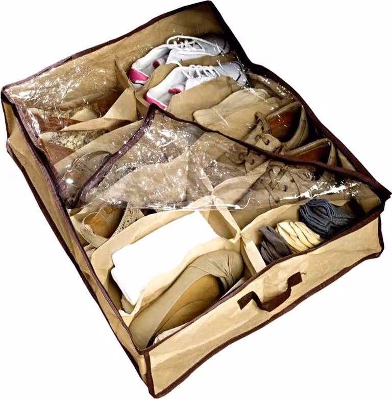 Cassettiera da mettere sotto il letto con 12 scomparti | Contenitore per scarpe da mettere sotto il letto | Cassettiera per scarpe da mettere sotto il letto | Borsa portaoggetti