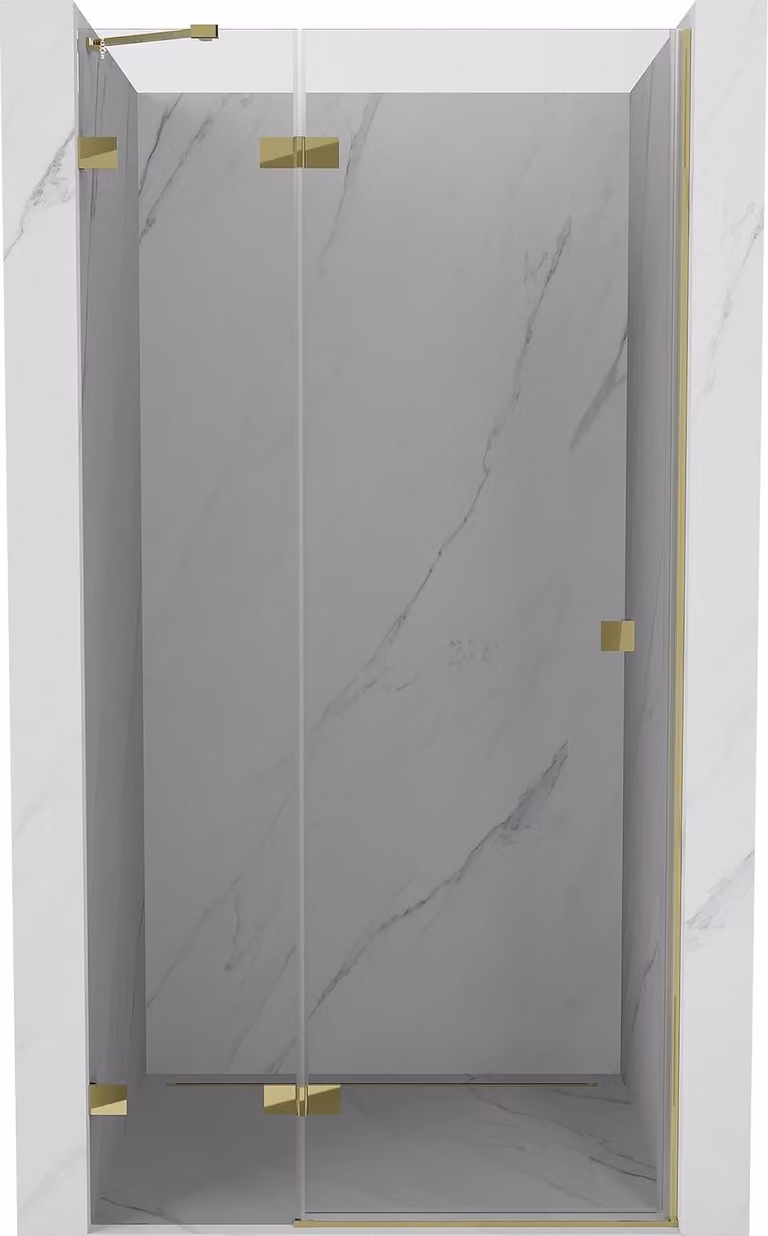 Mexen Lunar porta doccia battente sinistra 80 cm, trasparente, oro - 834-080-000-50-00-L