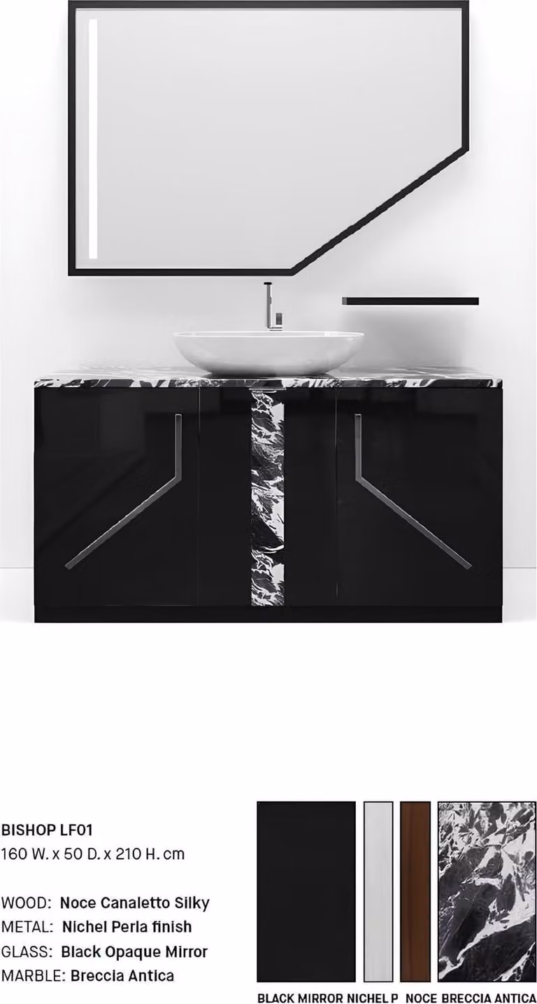Schwarz Badezimmer Waschbecken Armaturen Badezimmer Möbel Italien Stil