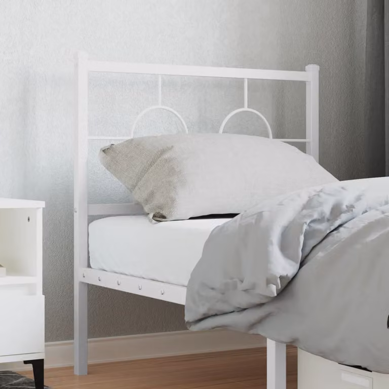 Testiera di ricambio vidaXL in metallo bianco laccato per camera da letto, L: 80 cm, H: 91 cm, P: 3 cm