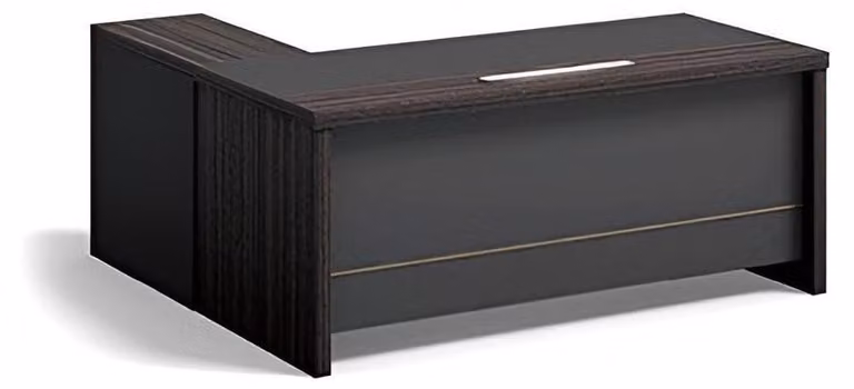 Ampia scrivania angolare in legno marrone - Mobili da ufficio moderni - Mobili di design