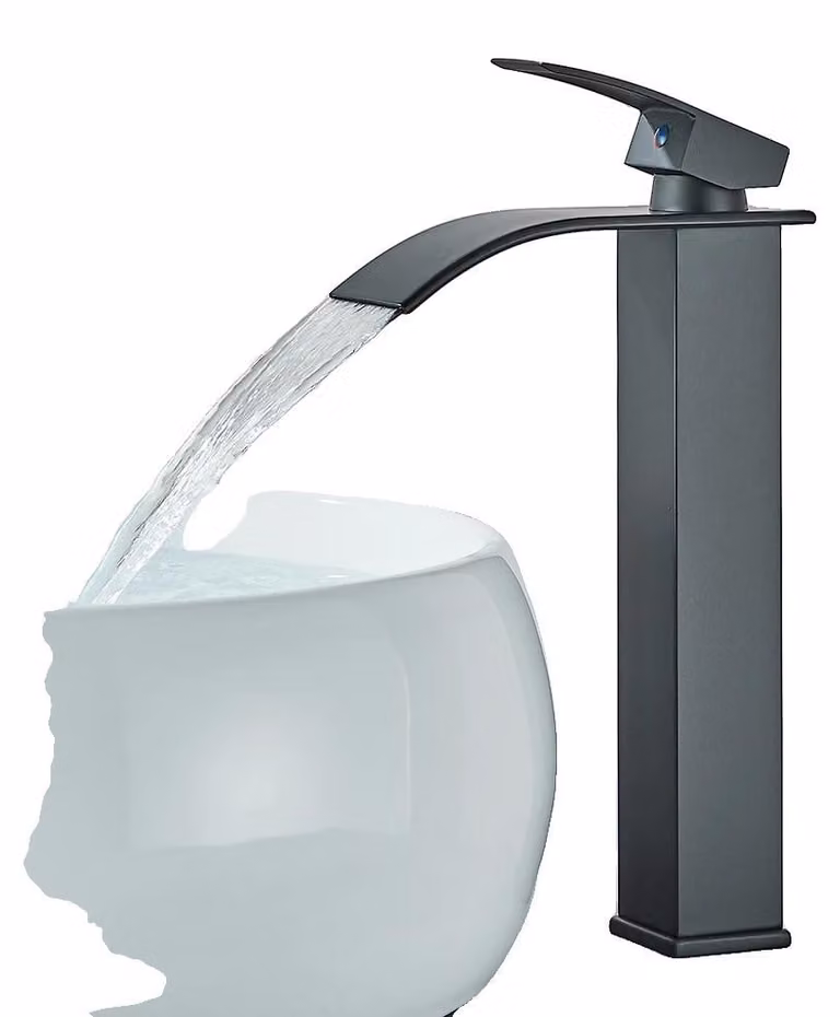 Rubinetto per lavabo, acciaio inossidabile, comando monocomando, nero opaco