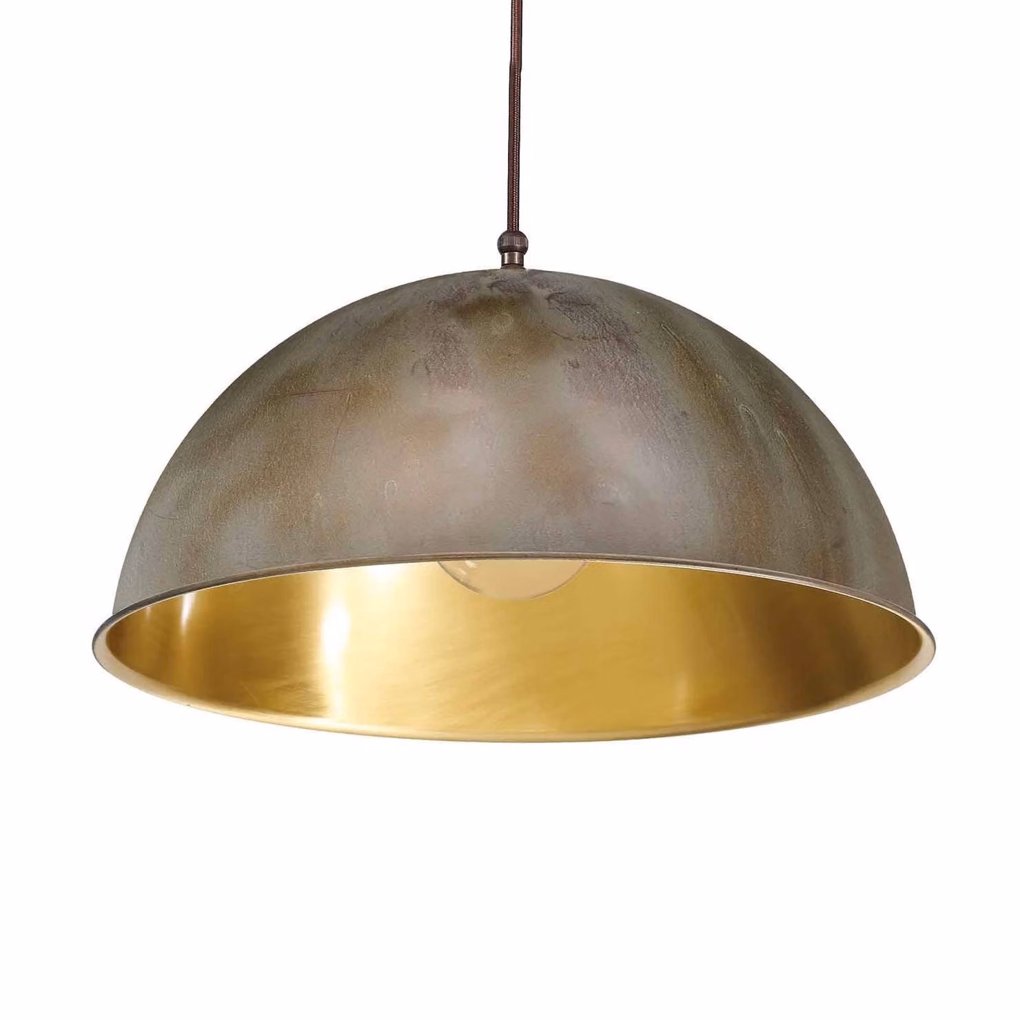 Moretti Luce Lampada a sospensione Circle, dimmerabile, Bronzo / Ottone antico, Soggiorno / Sala da pranzo, Ottone, Antico, Lampada a sospensione