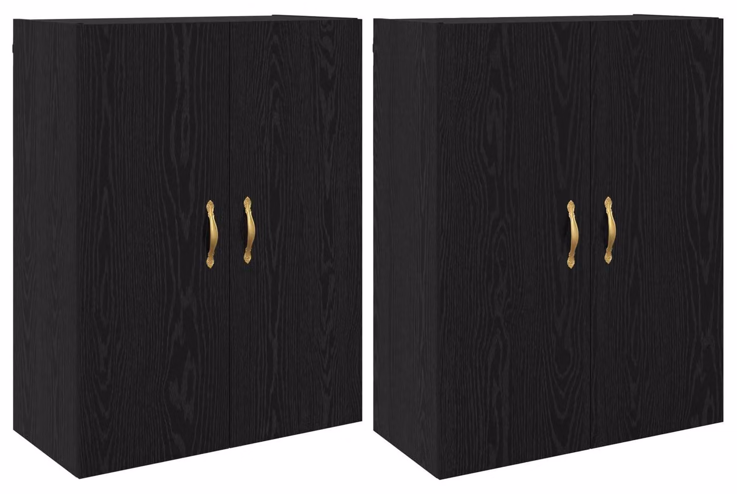 Mobiletto a muro 2 pcs Rovere Nero 69,5 x 34 x 90 cm