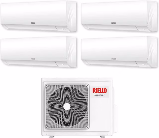 Condizionatore Split Quadri Riello Serie AARIA PLUS I con AARIA MULTI 485 PI Inverter Wi-Fi Integrato Bianco