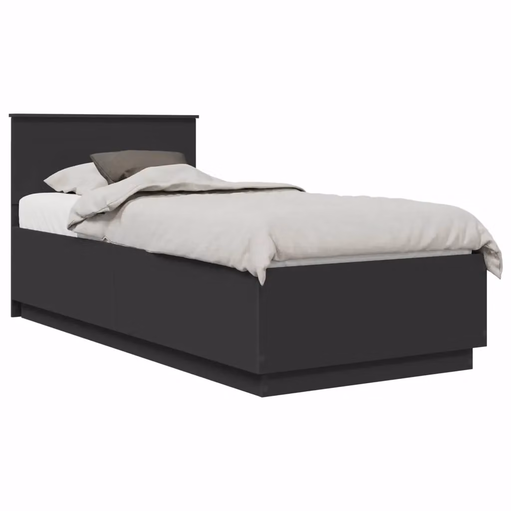 Struttura del letto minimalista vidaXL in legno ingegnerizzato nero L/P/H: 200 x 90 x 93 cm – 2