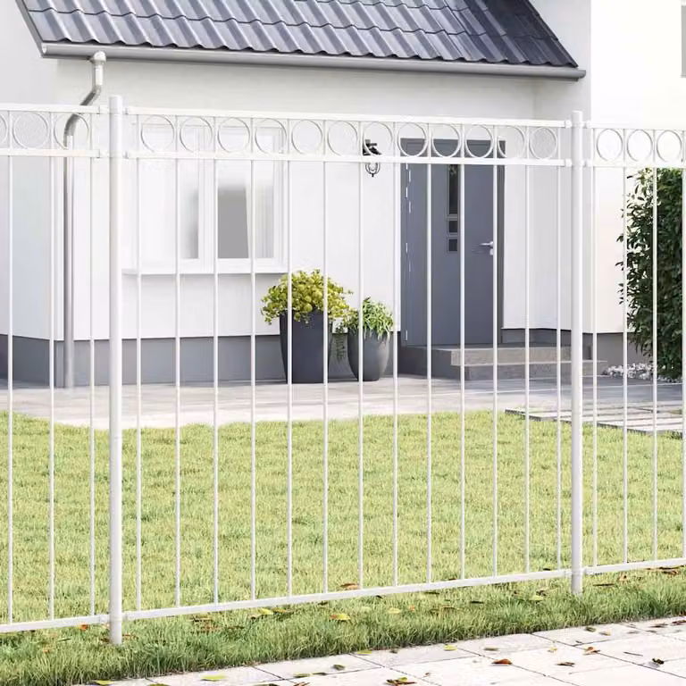 Maison Exclusive - Pannello per recinzione ASSEN, 170 x 170 cm, acciaio, colore bianco