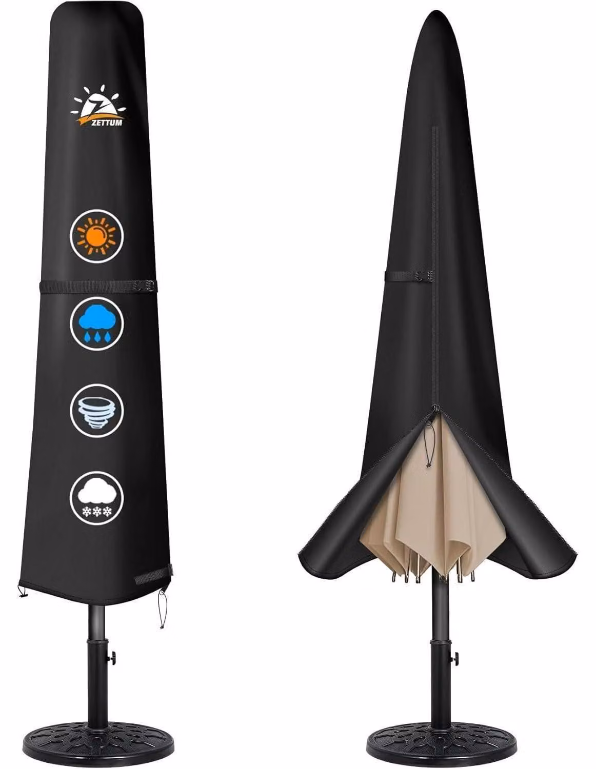 Copertura protettiva per ombrellone da giardino, dimensioni 2-3 metri, impermeabile, realizzata in tessuto Oxford 600D con rivestimento in PU, resistente ai raggi UV, antivento, dimensioni 177x50 cm