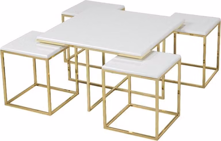 Couchtisch Weiß Luxus Design Metall Elegantes Möbel Wohnzimmer Couchtische