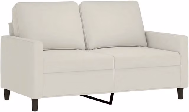 Divano | Divano da soggiorno | Sofa a 2 Posti crema 120 cm in Velluto
