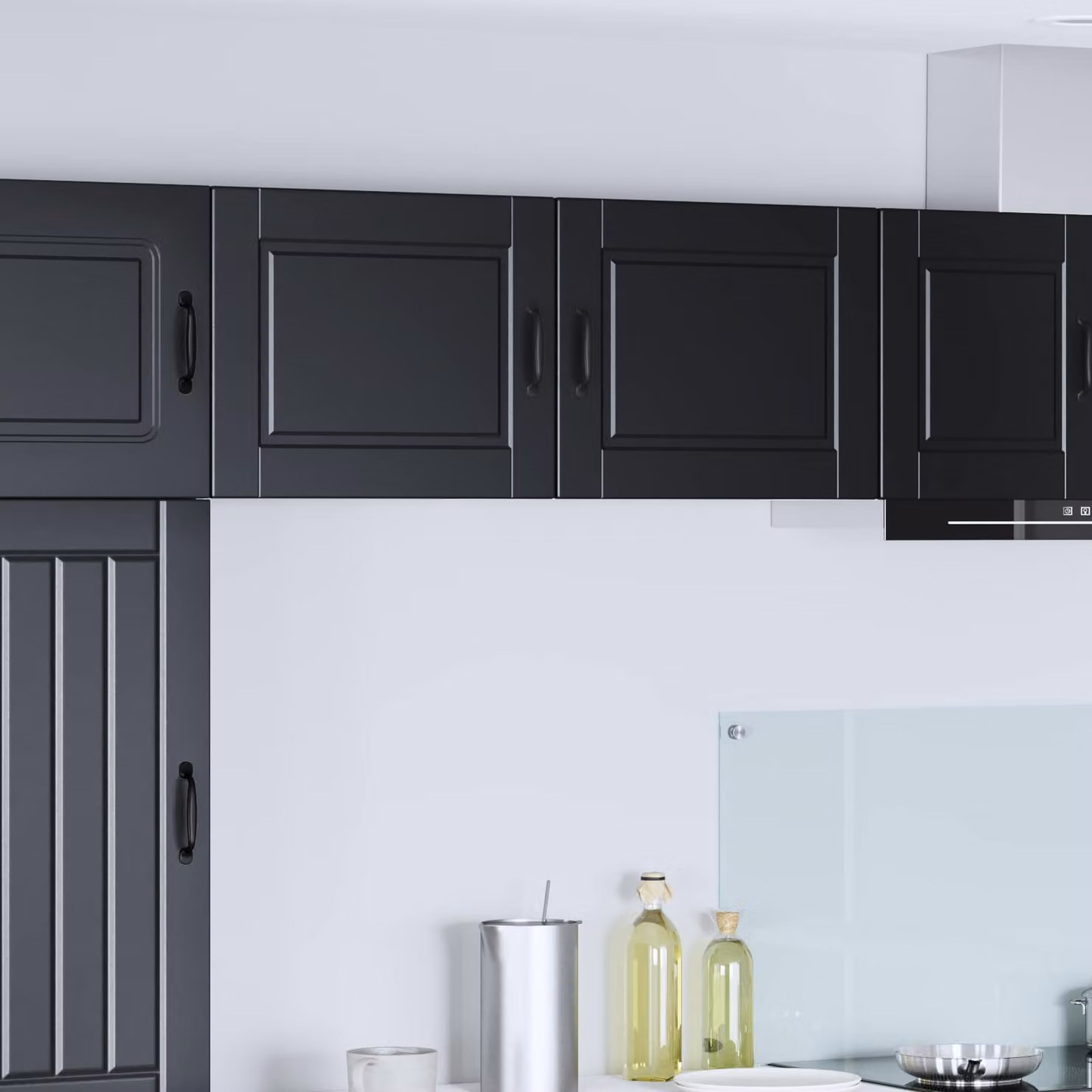 Armadietto a muro moderno vidaXL PORTO nero con ante a battente e ripiani interni L/P/H: 50 x 31 x 40 cm