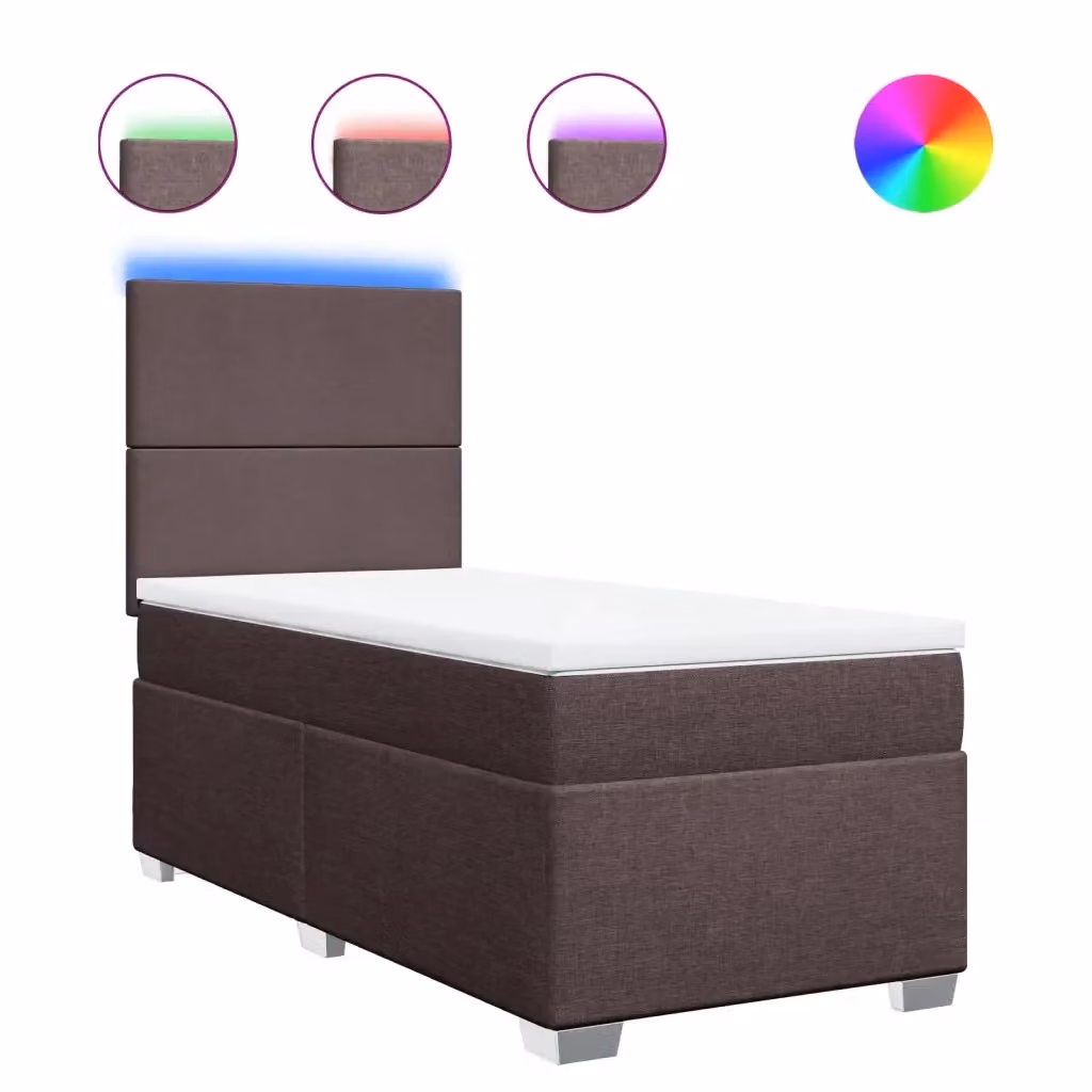 Letto Ibrido con Materasso vidaXL Marrone e Bianco L: 100 cm, P: 200 cm – 2