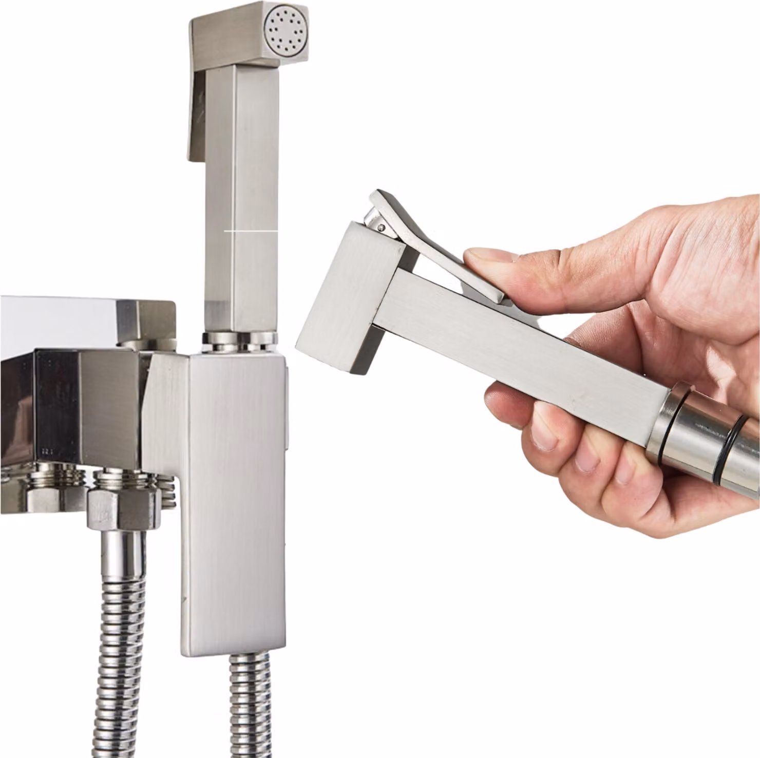 Miscelatore bidet Ari Classic in acciaio inox, cartuccia Vetroceramica, perlator aeratore, regolazione temperatura acqua