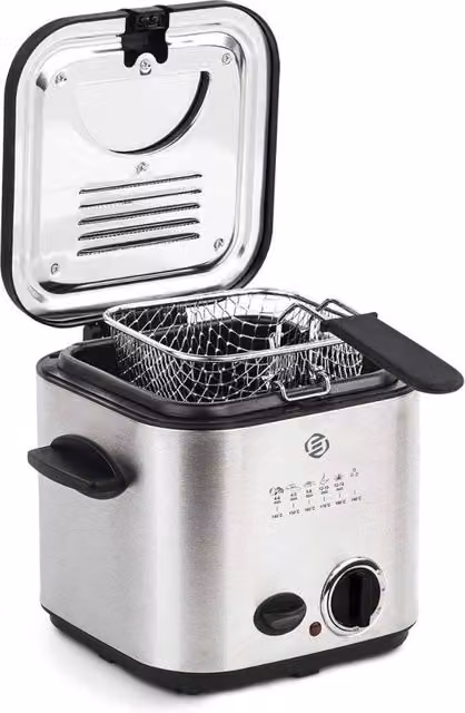 Piastra elettrica per frittelle professionale Equivera con termostato regolabile e set di forchette incluso, colore argento