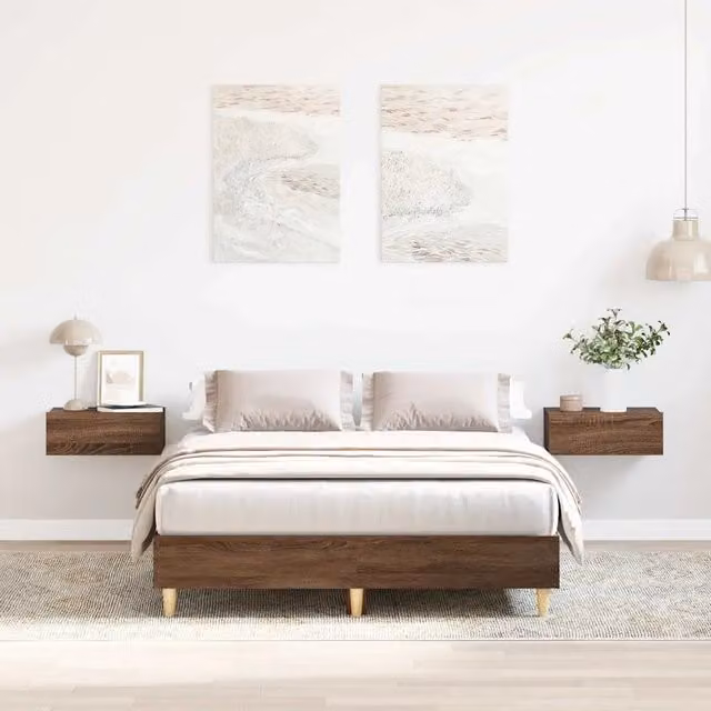 Giroletto vidaXL in legno e MDF marrone con doghe fisse 120 x 200 cm – 1