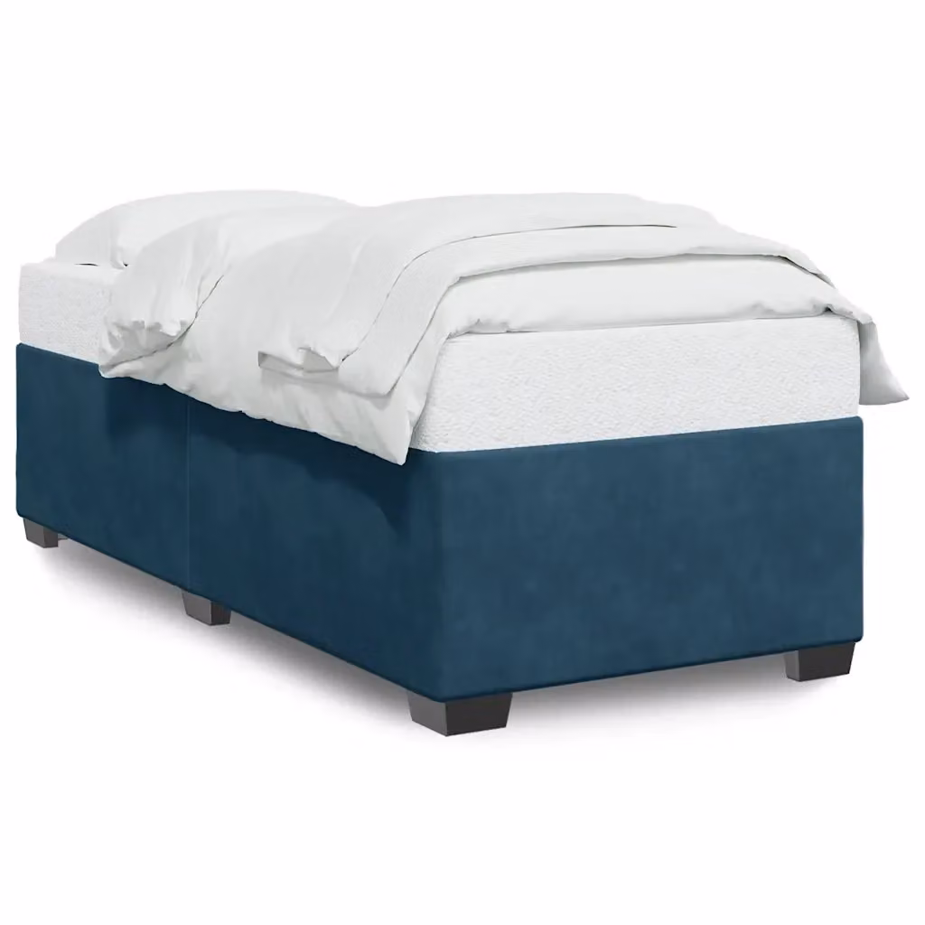Letto con giroletto in velluto blu vidaXL L/P: 100 x 200 cm – 2