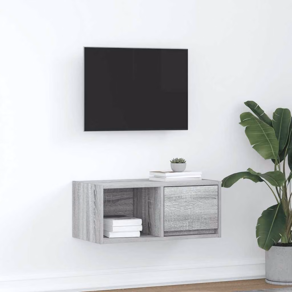 vidaXL Mobile Porta TV Moderno in Legno Multistrato Grigio Sonoma L: 60 cm, P: 31 cm, H: 25,5 cm
