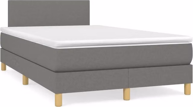 Letto a Molle Materasso e LED Grigio Scuro 120x190cm in Tessuto 3270075