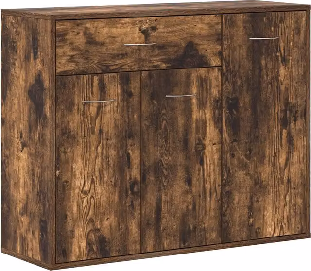 Credenza Buffet in Legno Ingegnerizzato Rovere Fumo L: 88 cm, P: 30 cm, H: 70 cm – 1