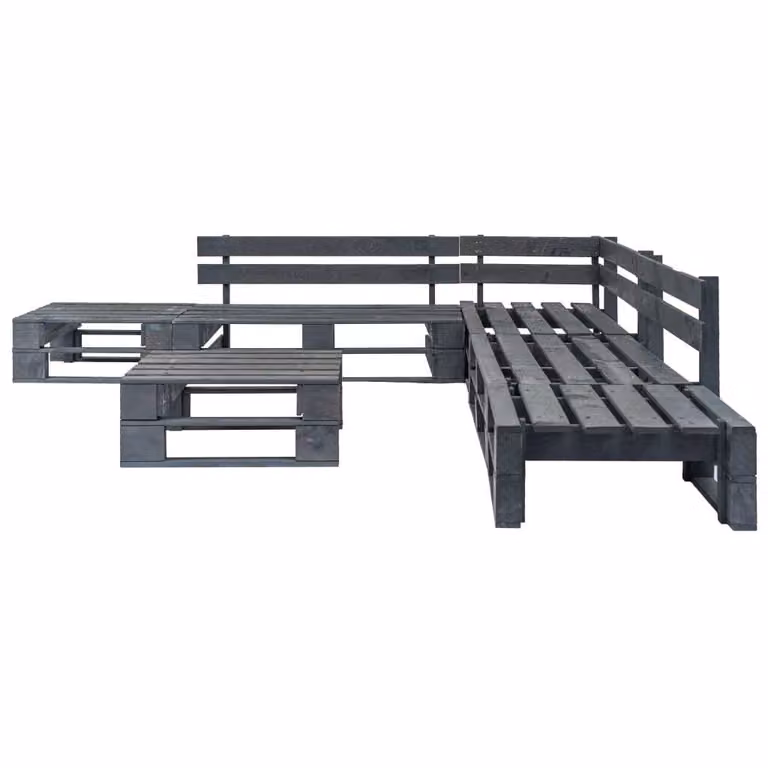 vidaXL Set di divani da giardino a 6 pezzi in legno di pallet grigio