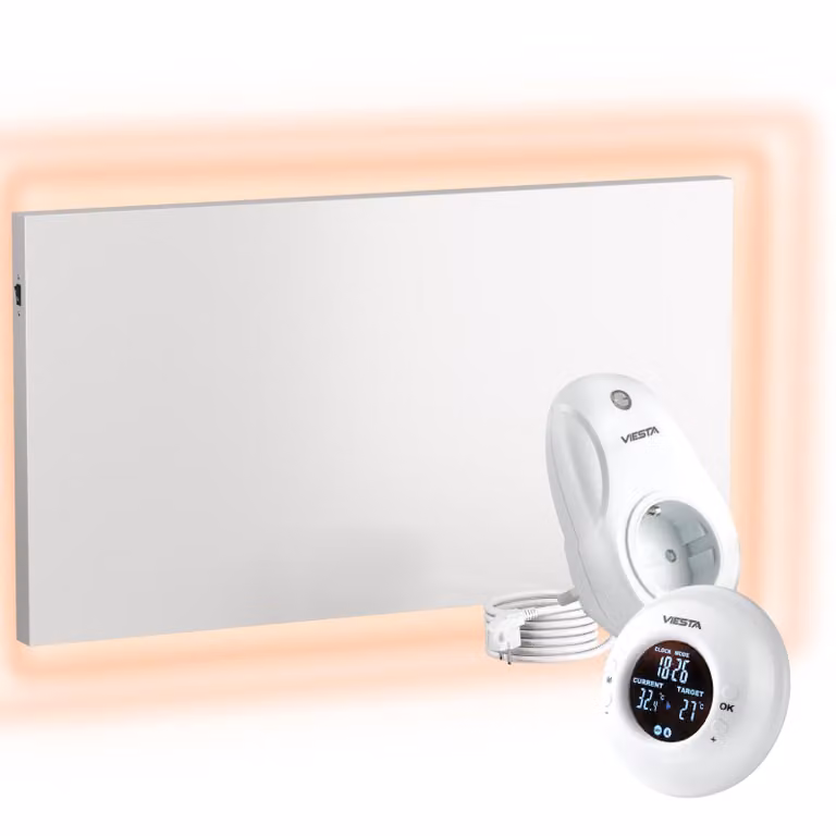 Umbrella H300 Riscaldamento a Infrarossi – Bianco, 300 Watt, senza Cornice + Termostato TH20