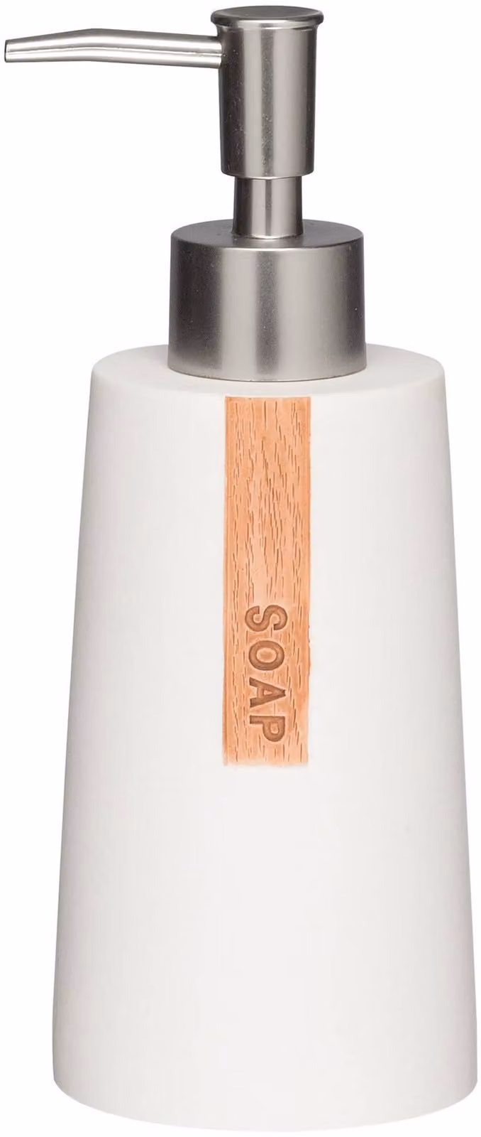 Dispenser per sapone in pelle di foca Pierra, poliresina, colore bianco