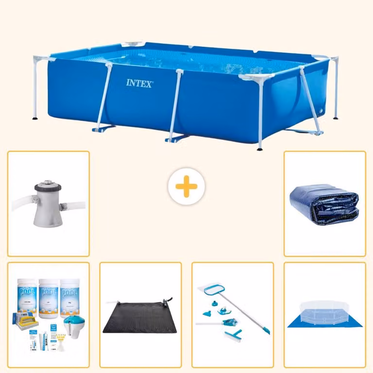 Piscina fuori terra rettangolare - 260x160x65 cm - 7 pezzi - Modello S20032