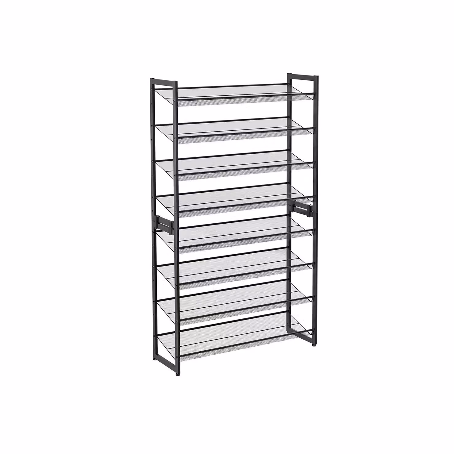 2 Scaffali Portascarpe Impilabili, Nero