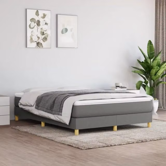 Letto Ibrido con Giroletto a Molle e Materasso vidaXL Grigio e Bianco L/P/H: 140 x 200 x 203 cm – 1