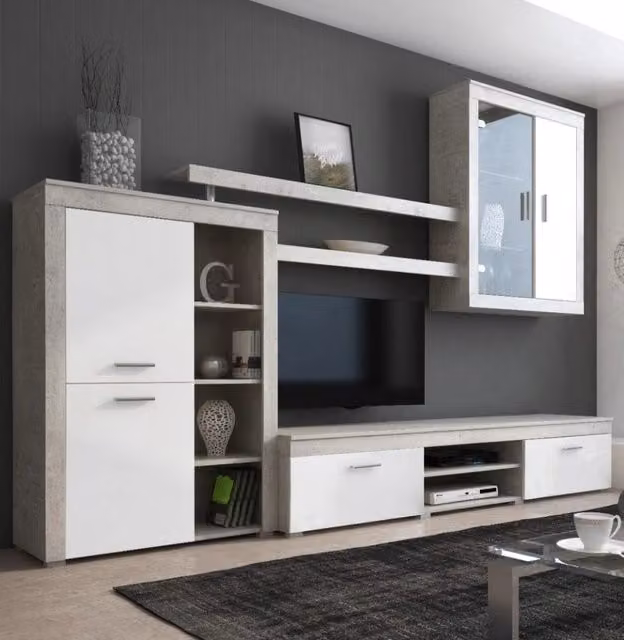 SOGGIORNO CANBERRA CEMENTO E BIANCO LARICE SG281