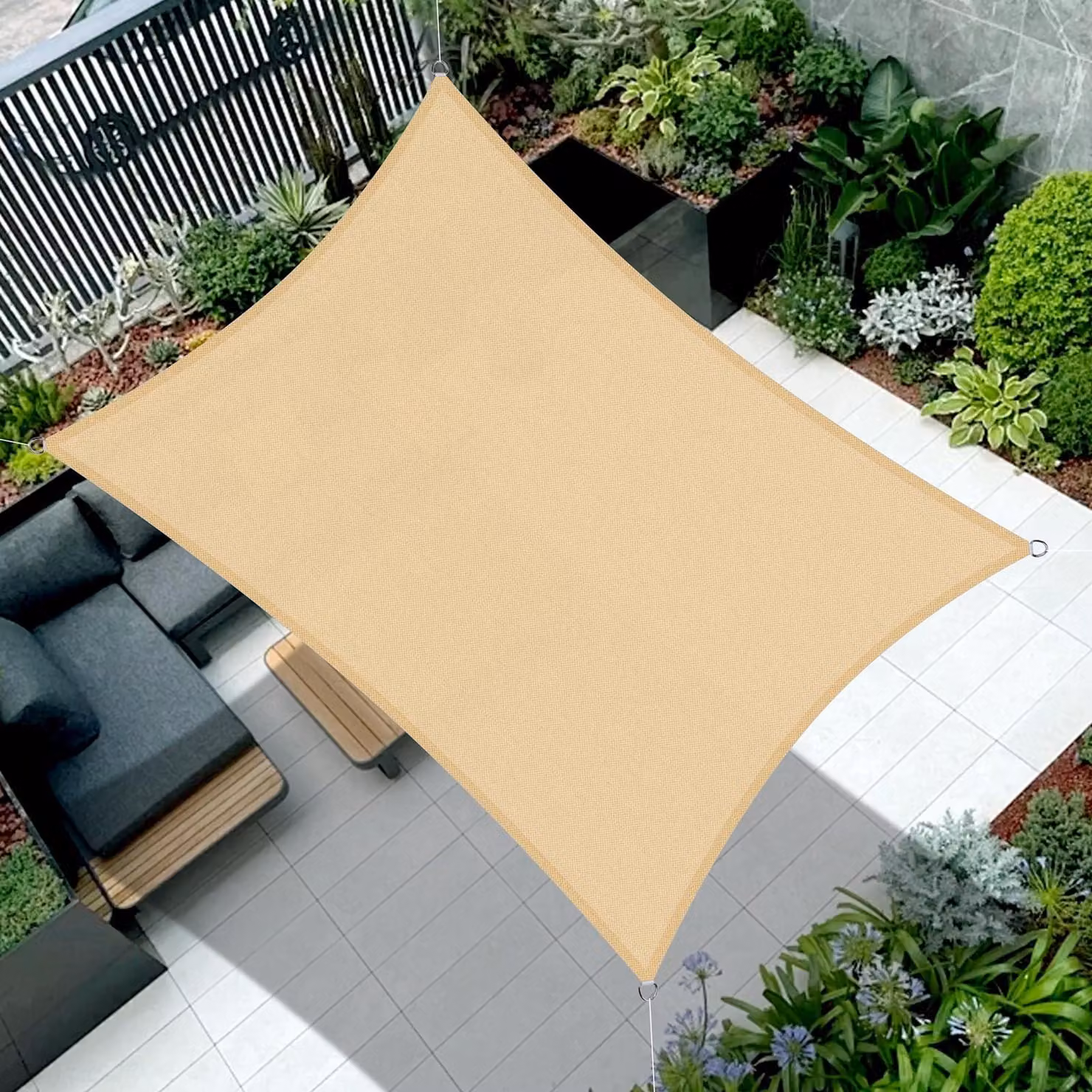 Telo ombreggiante rettangolare impermeabile, 2x4 metri
