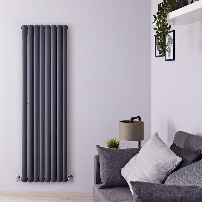Radiatore Verticale Termosifone Antracite 1600x472mm 1290W Arredo Moderno - Revive