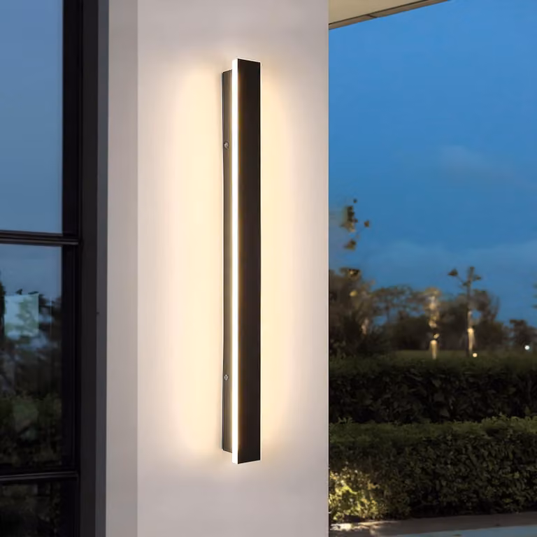 Lampada a LED da parete, 100 cm, 21W, luce calda (3000K), grado di protezione IP65, colore nero