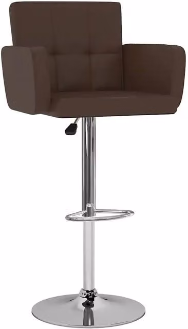 Set di 2 sgabelli da bar moderni vidaXL in similpelle marrone con base girevole e struttura in metallo