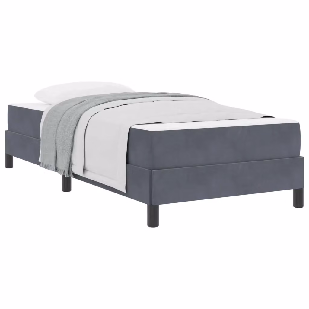 Letto moderno con materasso a molle a tasche vidaXL in tessuto grigio L/P/H: 90 x 200 x 45 cm – 2