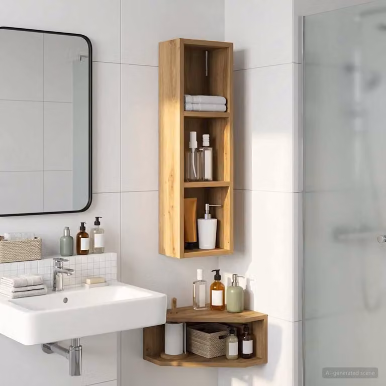 vidaXL Armadio da bagno a muro Rovere Artigianale 20 x 14 x 70 cm