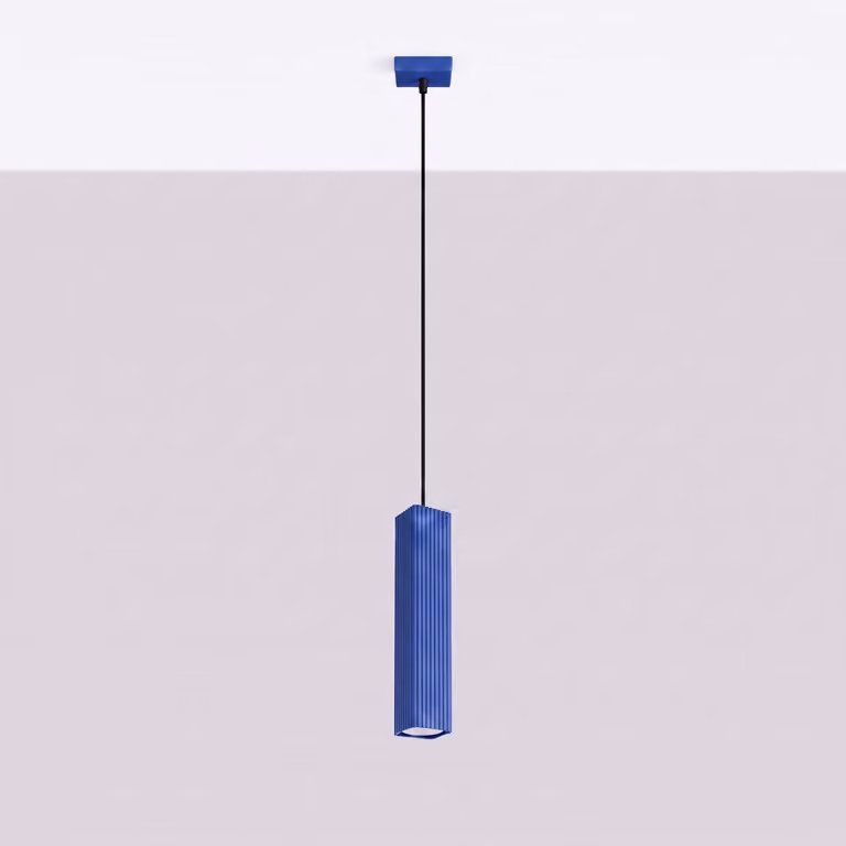Lampada a sospensione RAYO 1 oltremare 1xGU10 10W alluminio 118x8x8cm Sollux Lighting