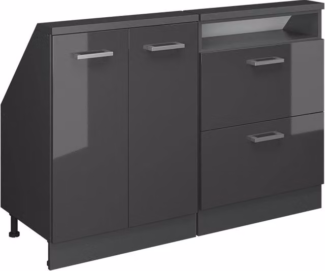 Set di mobili sottotetto Rion Antracite lucido/Antracite Set di 2 Vicco