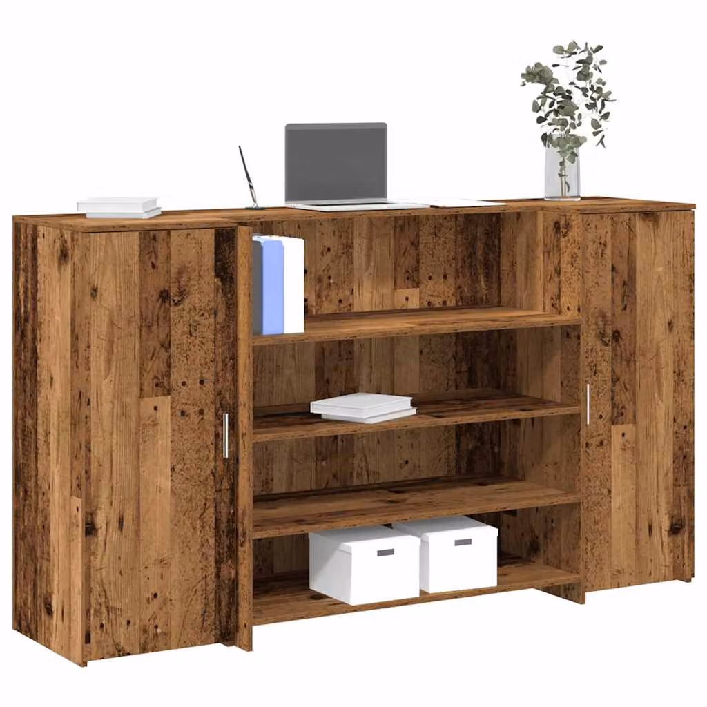 vidaXL Banco Reception in Legno Antico Marrone L: 180 cm, P: 50 cm, H: 103,5 cm