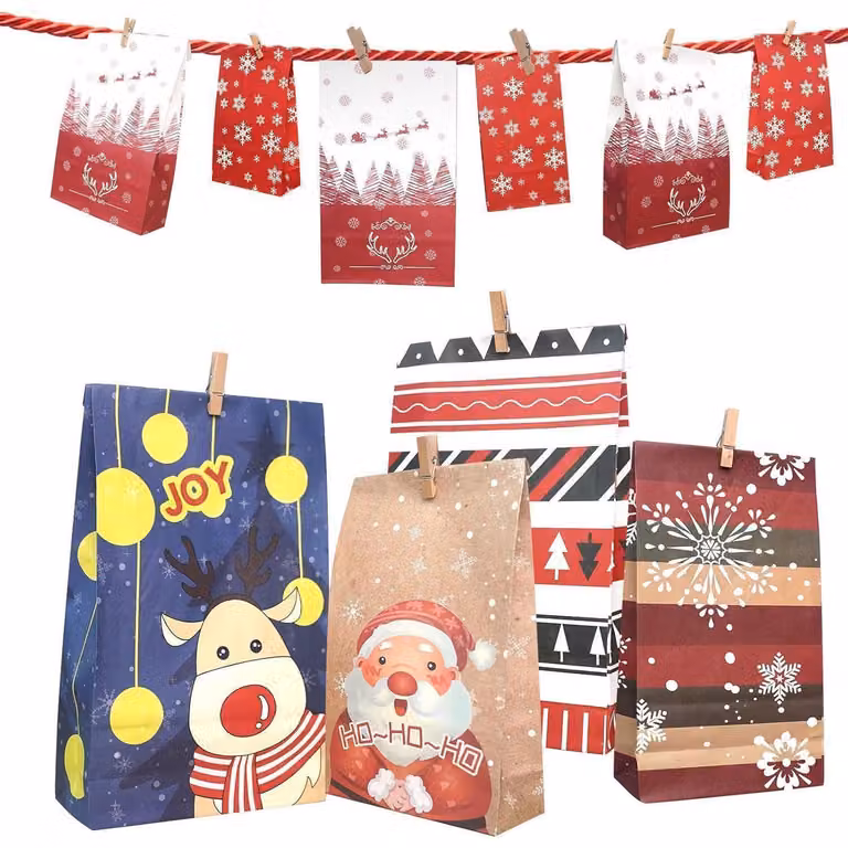 Calendario dell'Avvento da riempire personalmente, con motivo del pinguino, adatto a bambini e adulti, fai da te