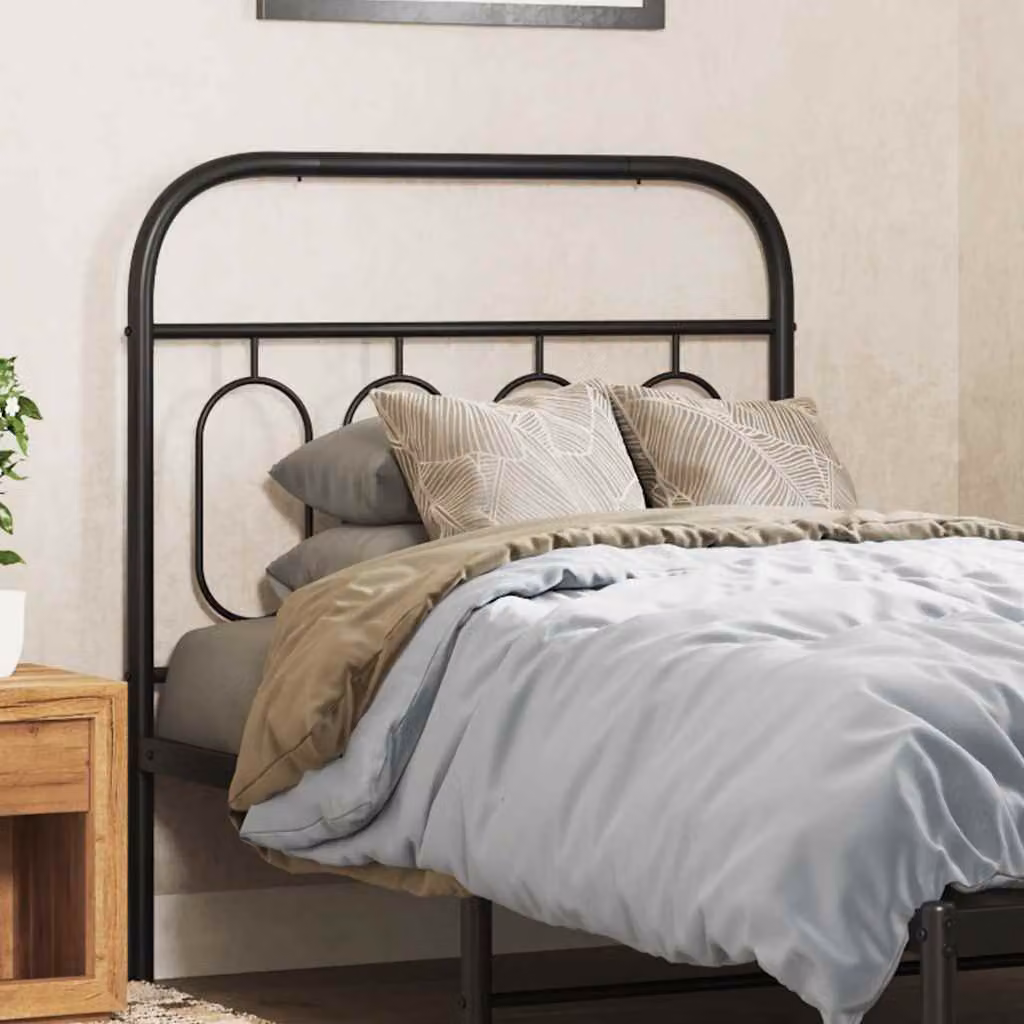 Testiera di ricambio vidaXL in metallo nero opaco per letto 80x200 cm