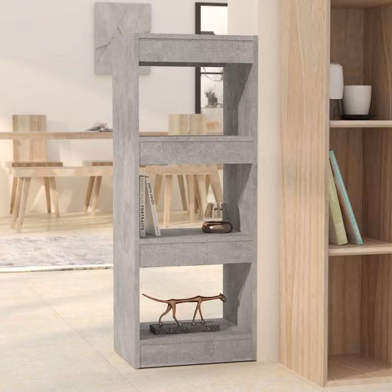 Libreria/Divisorio vidaXL Grigio opaco in MDF e legno, L 40 cm x P 30 cm x H 103 cm