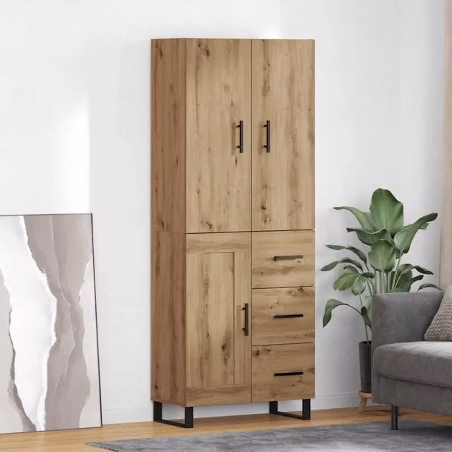 Credenza 2 pz Rovere artigianale 69,5 x 34 x 180 cm 3415924