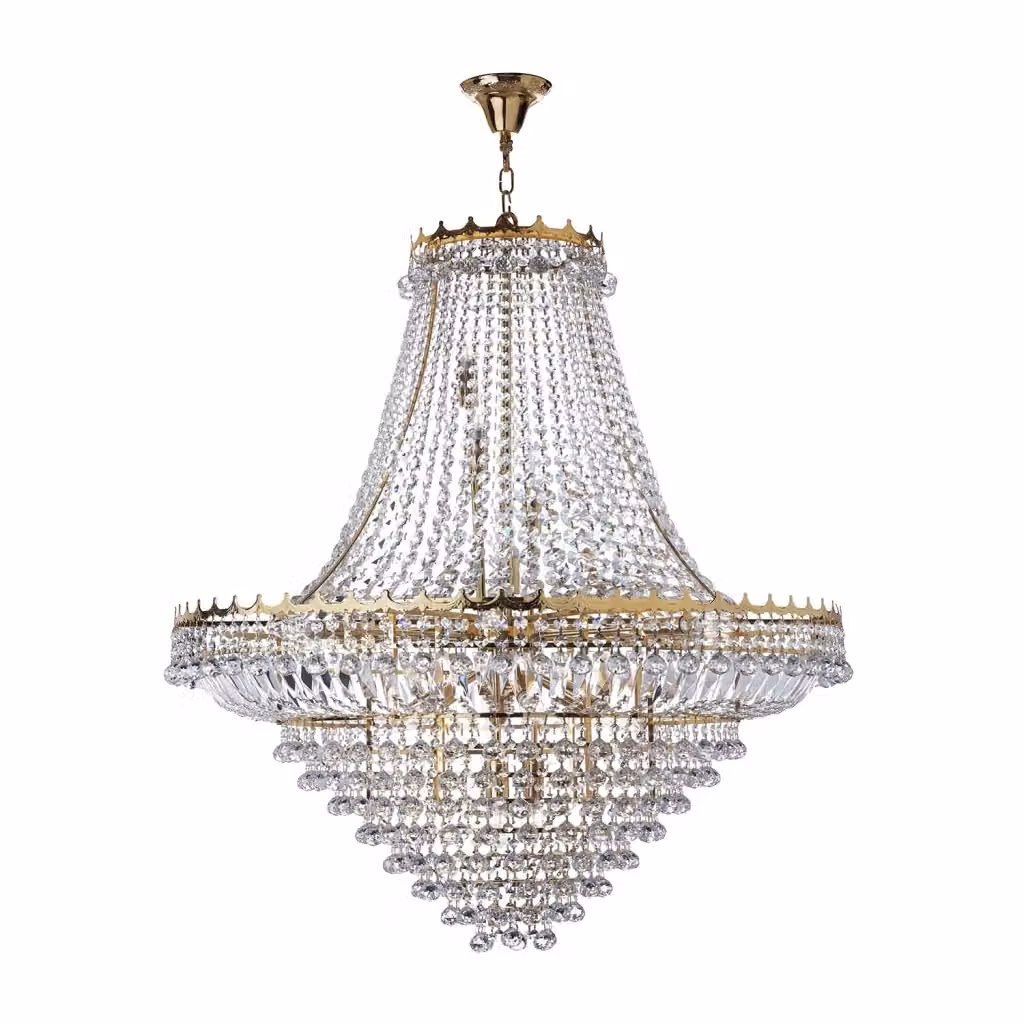 Lampadario Classico Versailles SEARCHLIGHT in Metallo Oro e Vetro Trasparente con 19 Luci E14 – 2