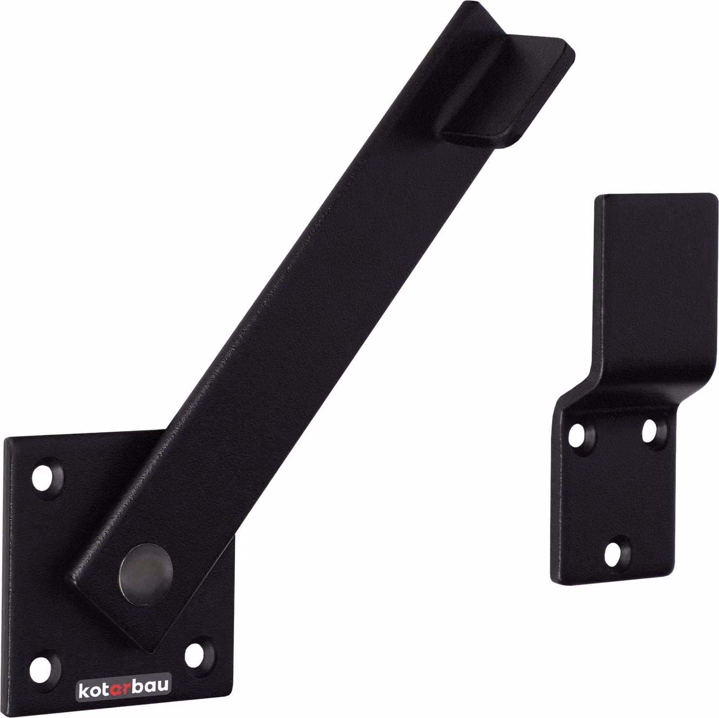 KOTARBAU® Catenaccio per porta 5 x 15,5 cm Catenaccio in acciaio verniciato a polvere Catenaccio nero Catenaccio con serratura per persiana Catenaccio scorrevole Serratura per cancello da giardino Catenaccio Scrocco per porta Esterno Fe